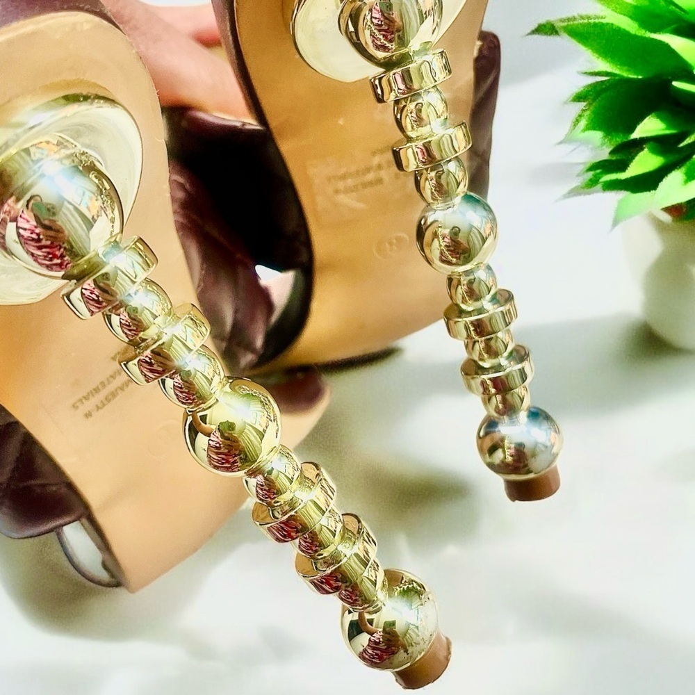 Fashion Nova Brown Quilt Sandals Shoes 8 - Picture 7 of 8